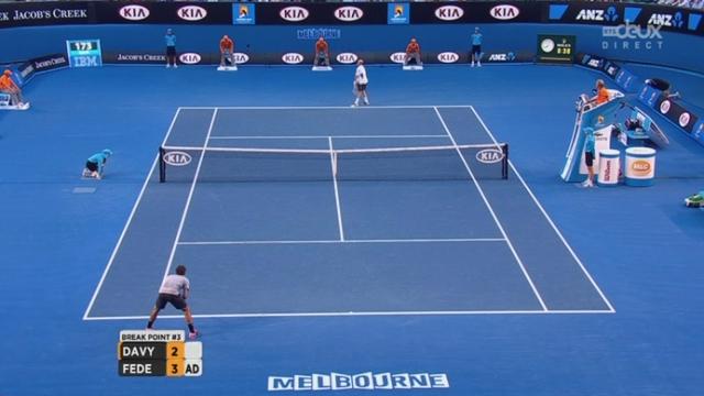 2e tour Davydenko-Federer (2-4): Federer met le Russe en difficulté et lui prend son service