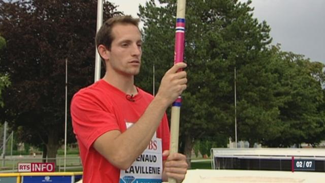 En vue d'Athletissima 2013, de jeunes athlètes pouvaient s'entraîner avec Renaud Lavillenie