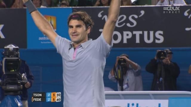 ¼ de finale Federer-Tsonga (7-6, 4-6, 7-6, 3-6, 6-3): Federer sort victorieux de ce match et rencontrera Murray en demi-finale