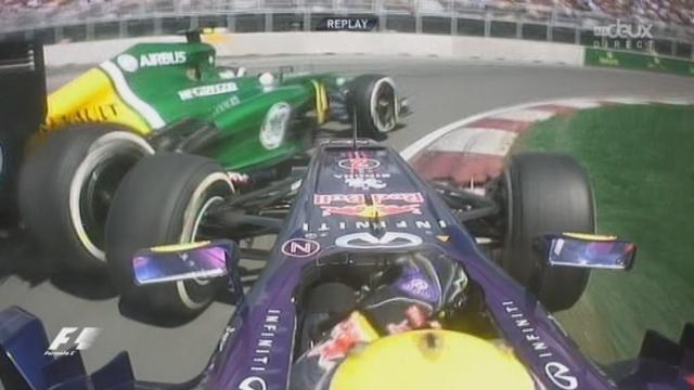 Formule 1 - GP du Canada: faute de Van Der Garde qui entre en collision avec Webber