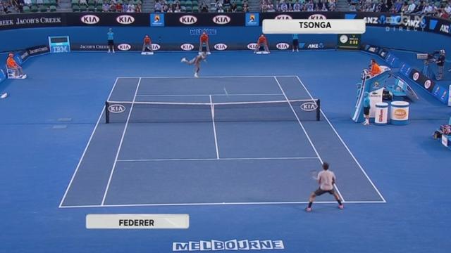 ¼ de finale Federer-Tsonga (1-0): break dès le premier jeu de Federer