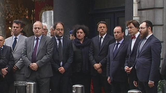 Hommage de dirigeants aux victimes de la fusillade à Bruxelles