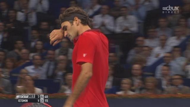 ⅛, Roger Federer (1-SUI) - Denis Istomin (RUS) (3-6 6-3). Federer obtient le droit de disputer un 3e set