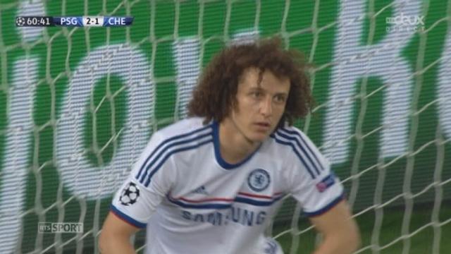 ¼ (aller), Paris Saint Germain – Chelsea (2-1): reprise involontaire de David Luiz qui centre contre son propre camp