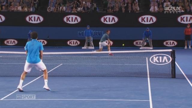 Federer - Tsonga (6-3, 7-5): fin de 2e manche idéale pour le Suisse qui enchaîne le break et le gain du set