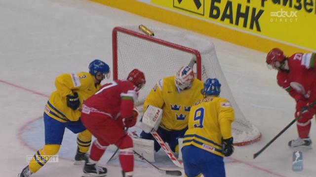 1-4 de finale, Suède - Belarus (1-2): juste après un poteau suédois, le Bélarus prend l’avantage par