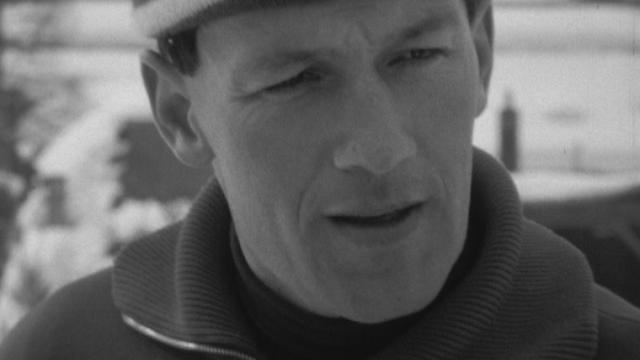 Portrait du fondeur de ski de fond Josef Haas en 1968. [RTS]