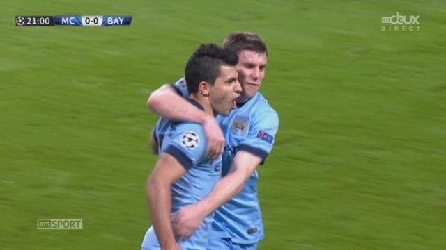 Groupe E, Manchester City - Bayern Munich (1-0):  Agüero provoque un penalty et ouvre la marque pour Manchester City