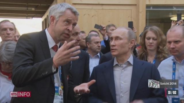 J. O. Sotchi: le président Valdimir Poutine est venu saluer le conseiller fédéral Ueli Maurer