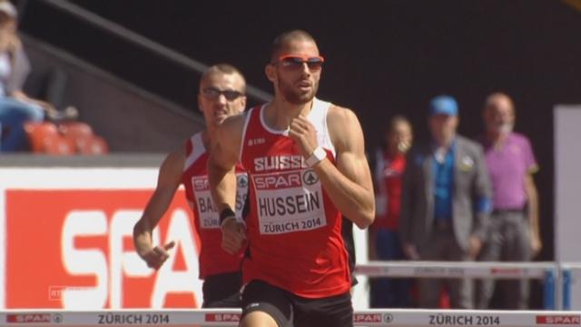 400 m haies. Kariem Hussein (SUI) passe brillamment le 1er tour