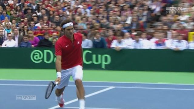 Federer - Bozoljac ( 6-4; 7-5 ) : balle de 2ème set.