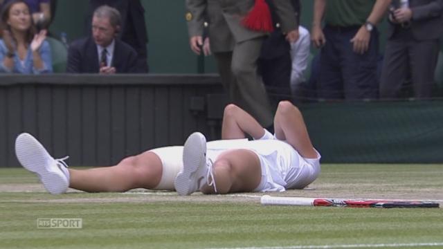 Finale dames, Bouchard - Kvitova (3-6, 0-6): après avoir dominé la rencontre de bout en bout, Petra Kvitova s’impose pour la seconde fois, après 2011, à Wimbledon