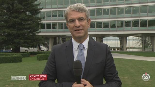 Nestlé- Création de 20'000 nouveaux emplois: entretien avec Laurent Freixe, vice-président exécutif Nestlé, à Vevey (VD)