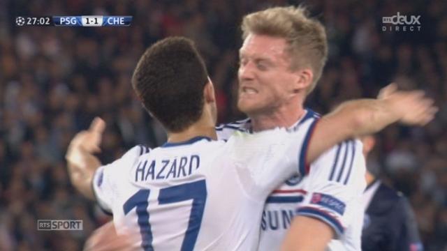 ¼ (aller), Paris Saint Germain - Chelsea (1-1): égalisation sur un pénalty transformé en goal par Eden Hazard