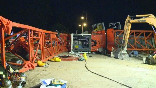 Effondrement d'une grue à Saint-Sulpice