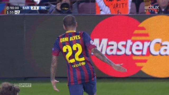 1-8 (retour), FC Barcelone - Manchester City (2-1): D.Alves décroche un 2e goal pour Barcelone qui clôt ce match