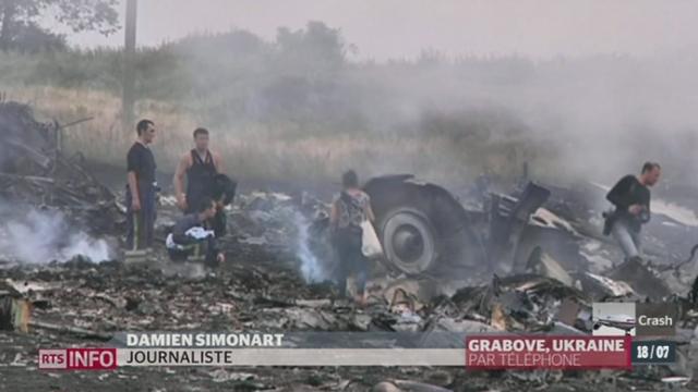 Crash aérien en Ukraine: les observations de Damien Simonard, à Grabove (Ukraine)
