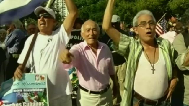 Manifestations de Cubains a Miami contre la politique d Obama