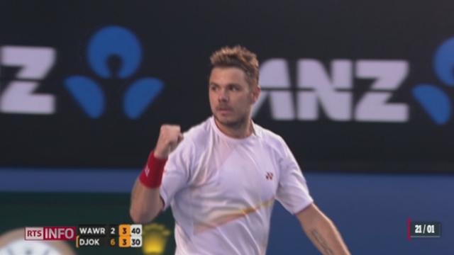Tennis- Open d'Australie: Stan remporte un duel acharné face à Djokovic en quarts de finale