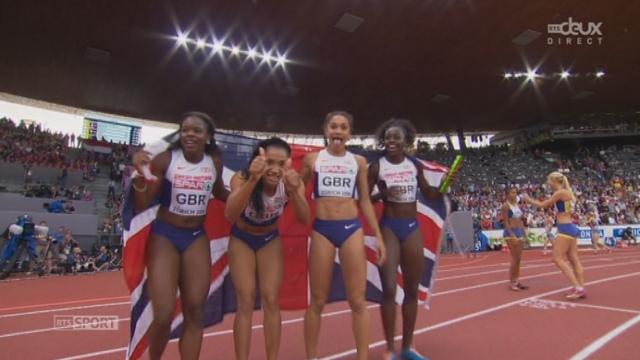 4 x 100 m dames. La Grande-Bretagne devance la France. La Suisse éliminée après 20 mètres!