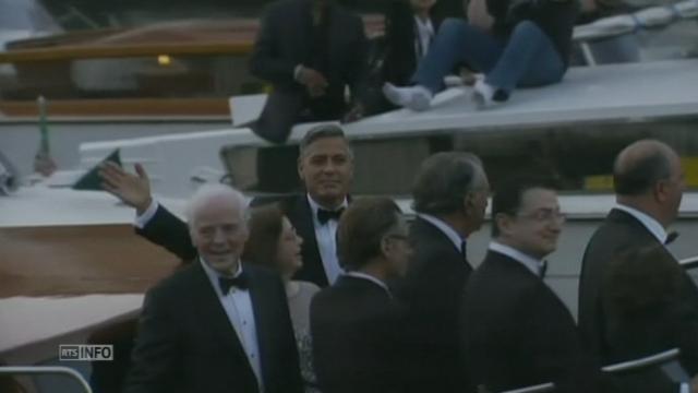 George Clooney se rend au Palazzo Papadopoli