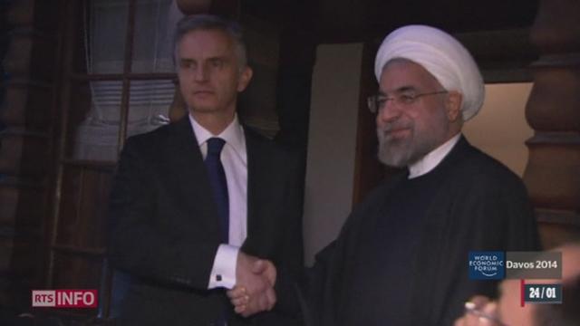 Forum économique à Davos: Didier Burkhatler et le président iranien Hassan Rohani se sont rencontrés