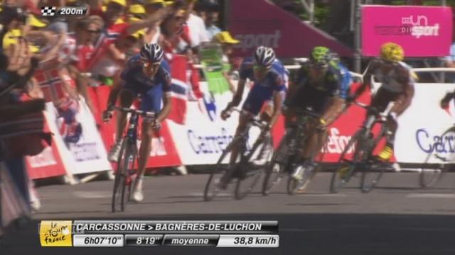 16e étape, Carcassonne - Bagnères-de-Luchon: arrivée du maillot jaune Nibali
