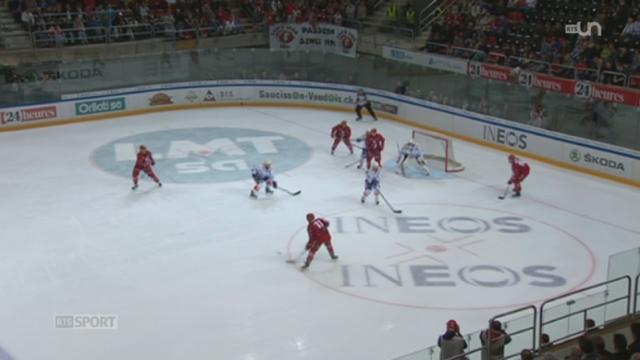 Hockey- LNA (2e j.): Davos atomise Fribourg-Gottéron (8-2) et Lausanne bat aisément Kloten (4-0) + entretien avec le Lausannois Cristobal Huet, élu meilleur gardien de la saison