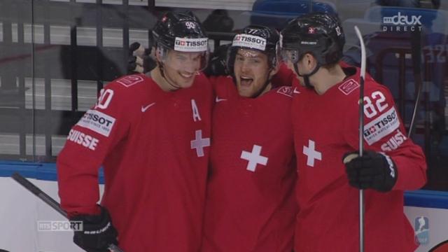 Suisse - Lettonie (3-0): au tout début du 2e tiers, Weber offre un nouveau but