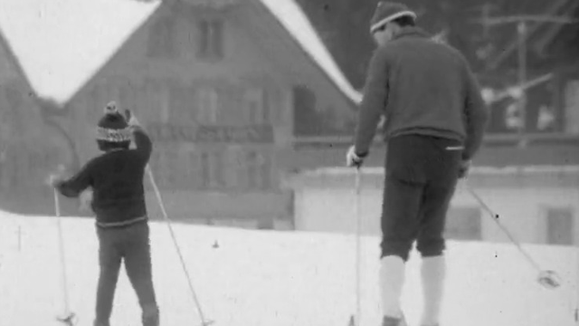 Portrait du fondeur de ski de fond Josef Haas en 1968. [RTS]