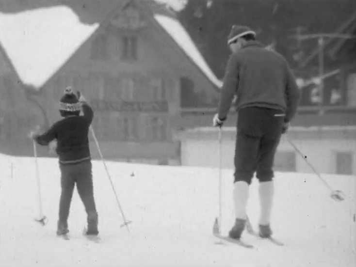 Portrait du fondeur de ski de fond Josef Haas en 1968. [RTS]