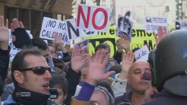 Manifestation pour la liberte d expression en Espagne