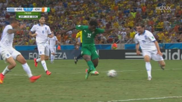 Groupe C, GRE-CIV (1-1): en égalisant, Wilfried Bony délivre la Côte d’Ivoire qui repasse devant la Grèce à cet instant du match