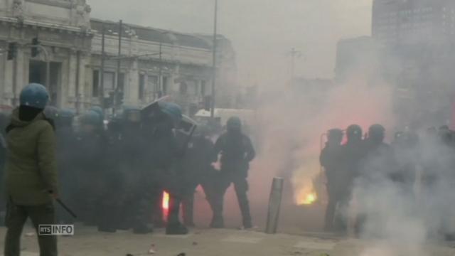 Scenes de violences a Milan en marge de la greve