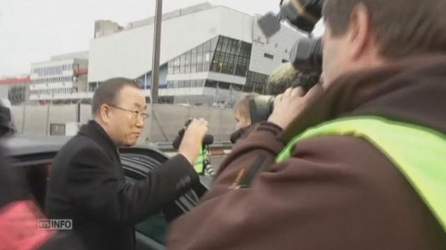 Arrivée de Ban Ki-Moon en vue de Genève 2