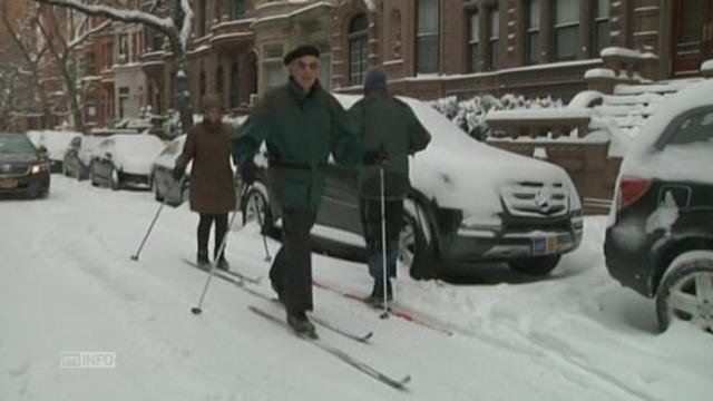 Les New-Yorkais se déplacent en ski de fond