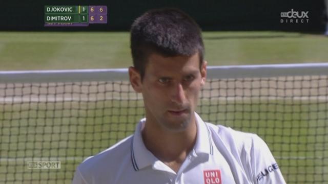 1-2 finale messieurs, Djokovic - Dimitrov (6-4, 3-6, 7-6): cette manche très équilibrée se conclut logiquement au tie-break et sourit à Djokovic