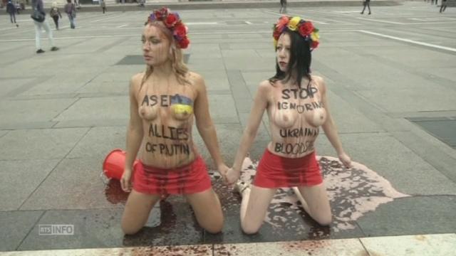 Des Femen manifestent à Milan contre Poutine
