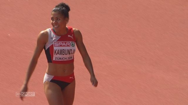 100 m dames. Mujinga Kambundji (SUI) gagne sa série avec un nouveau record de Suisse de 11''32