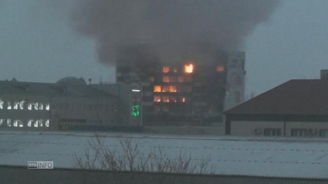 Affrontements au centre de Grozny en Tchétchénie