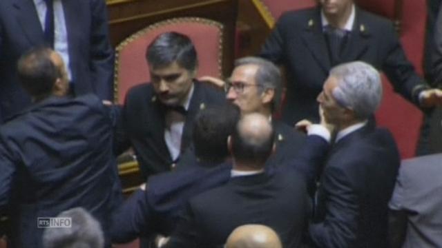 Affrontements au Senat italien