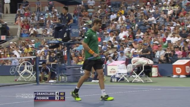 3e tour, Granollers - Federer (5-2): à 5-2 pour l’Espagnol dans le premier set, le match est interrompu en raison d’averses imminentes