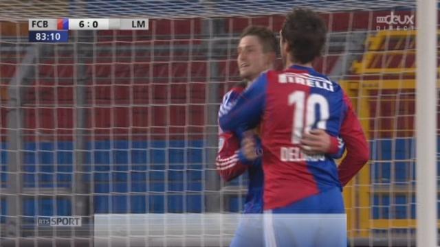 FC Bâle - FC Le Mont (6-0): encore un ballon plein axe pour Andrist qui inscrit le 6e but rhénan