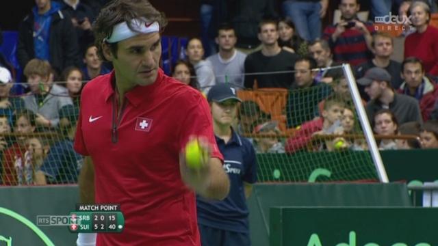 SUI-SRB, Federer - Bozoljac ( 6-4, 7-5, 6-2): Roger Federer marque le 1e point de ce huitième de finale