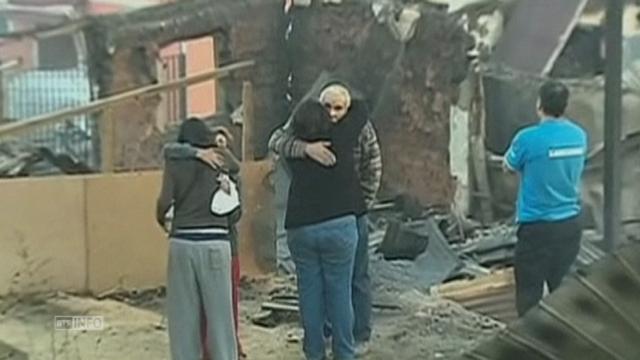 Vive émotion à Valparaiso au lendemain de l'incendie