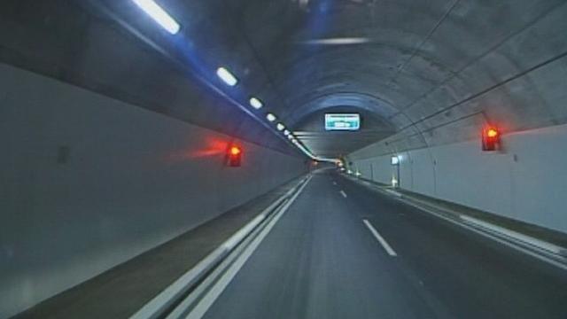 Le tunnel de contournement de Sierre en 1999. [RTS]