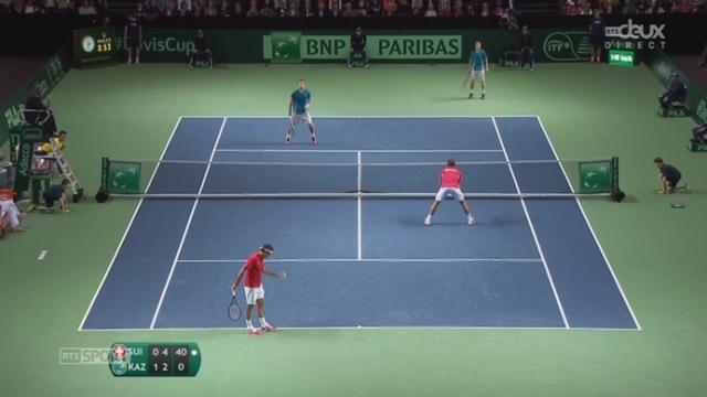 Wawrinka-Federer – Golubev-Nedovyesov (4-6, 4-2): break en faveur des Suisses sur un superbe retour de Wawrinka