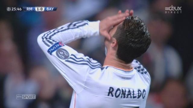 ½ (aller), Real Madrid – Bayern (1:0): grosse occasion manquée par Ronaldo