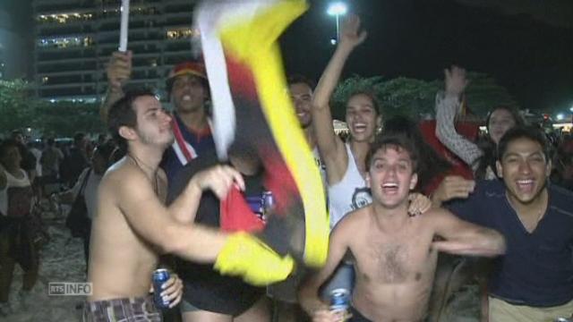 Les supporters allemands exultent après la victoire