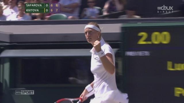 Tennis. Wimbledon. Demi-finales dames. Petra Kvitova (TCH-6) - Lucie Safarova (TCH-23). La première manche se joue au tie-break